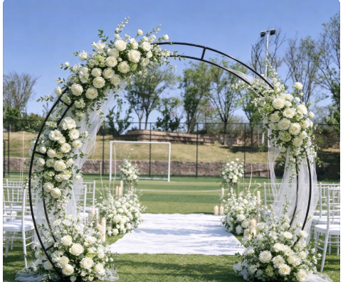 Wedding Decor Supply Store - Złoty stojak na łuk ślubny, podwójny