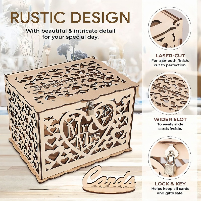 Drewniane figurki DIY Pan i Pa – Wedding Card Box recenzja i cena