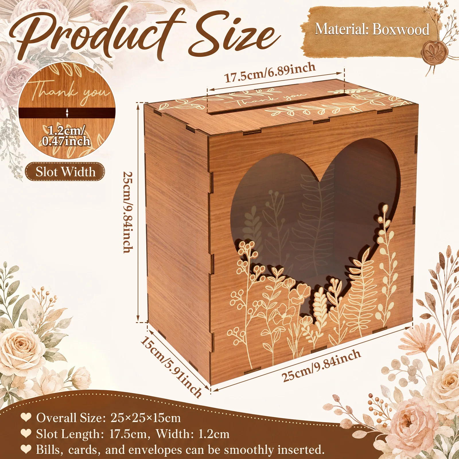 Drewniane pudełko na karty, or – Wedding Card Box recenzja i cena