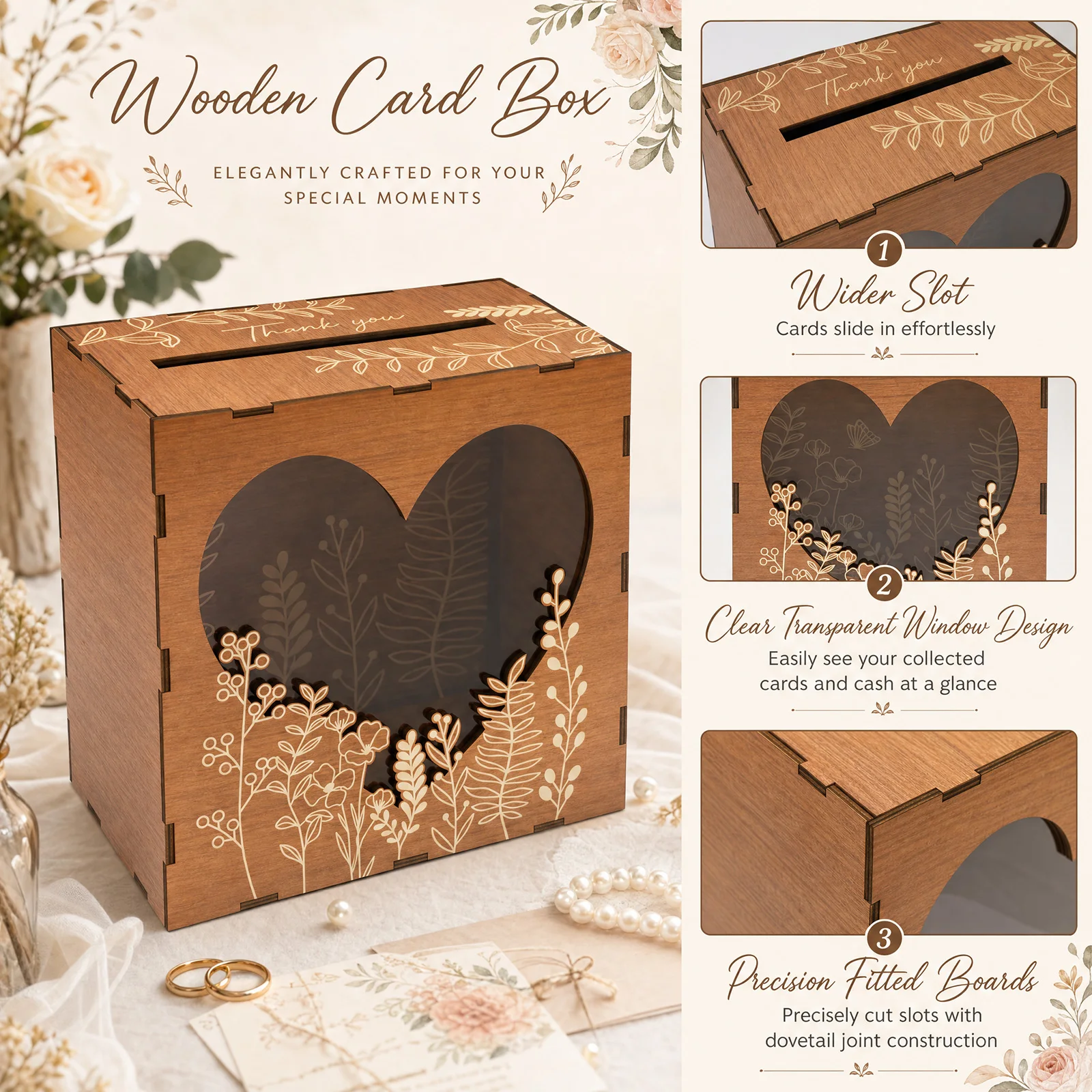 Drewniane pudełko na karty, or – Wedding Card Box recenzja i cena